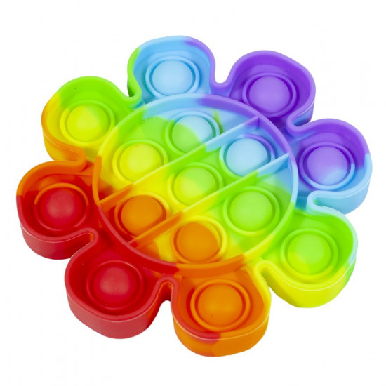 Іграшка-антистрес, пупирка квітка, "POP IT" райдужні (PI-R цветок)