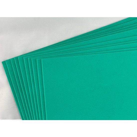 Фоамиран 20 х 30см, 2.0±0.1мм, 10 листов, темно-бирюзовый Зеленый Без бренда (20A4-040)