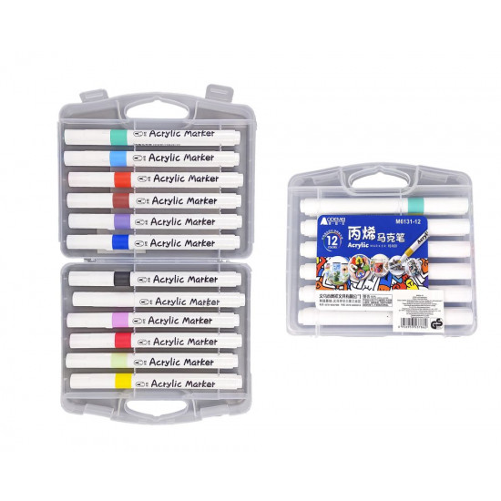 Набор акриловых скетч маркеров Aodemei 12шт Разноцветный Без бренда (6131-12M)