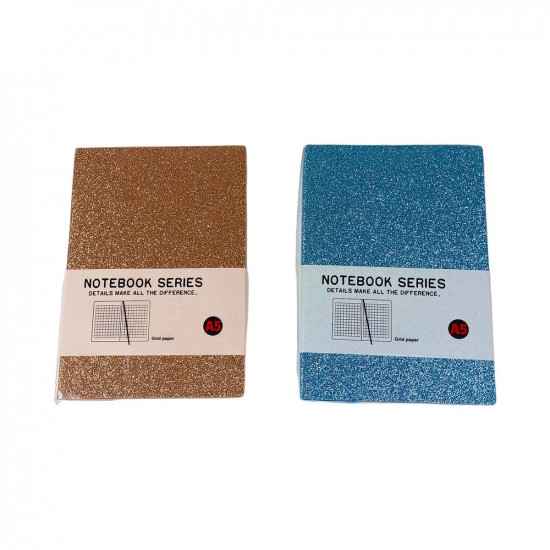 Блокнот 80 арк клітинка шкір/зам "Блискучий" 14,5 х 21см А5 80 г/м² Різнокольоровий Unison (1872-3=1872-4)