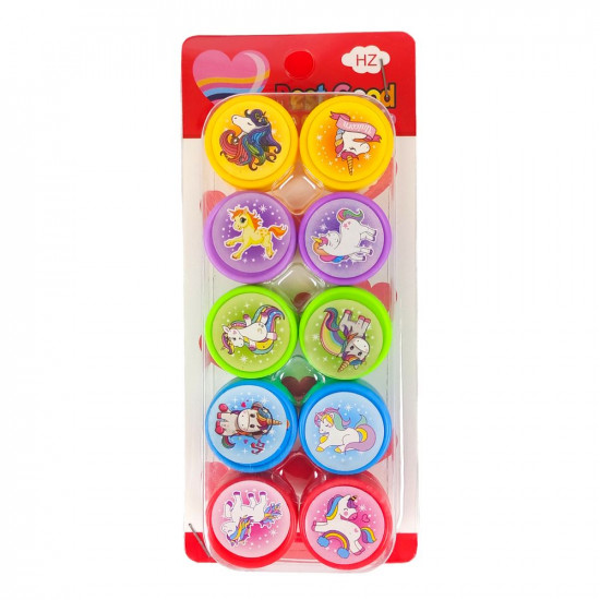 Набор штампиков 25мм 10шт "Единорог" в блистере Разноцветный Без бренда (1019-U)