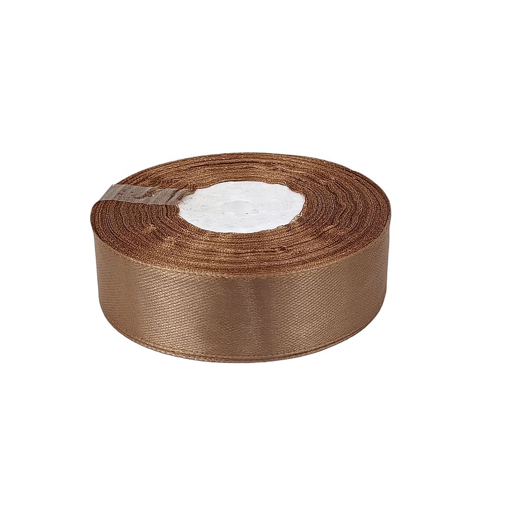 Атласна стрічка 2,5см x 33м Коричневий Marill (LA2533-67)