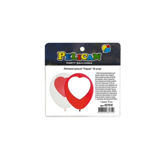 Шарики Pelican латексные 12"(30см) "Сердце" Pelican 10шт Разноцветный Pelican (827016)