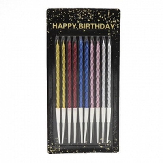 Набір свічок для торту "СПІРАЛЬНІ 14см",  мікс  10шт/уп (868124)