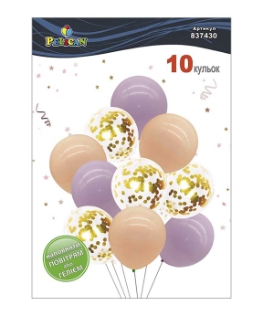 Набор из 10 латексных шариков "Лавандовое сияние" макарун, Pelican (837430)