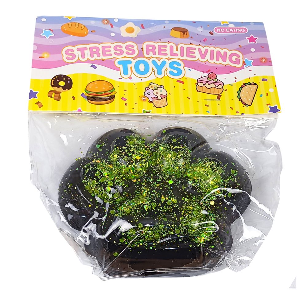 Таба сквіш антистрес  12см Лапка чорна (712215 green)