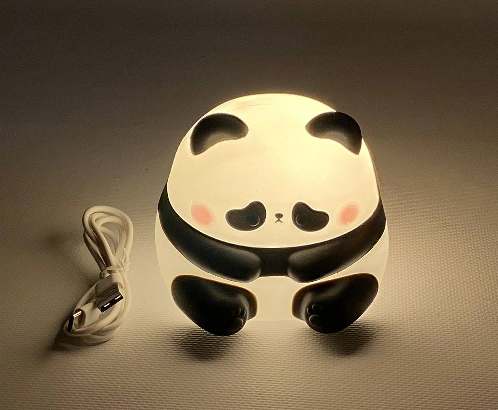 Лампа-нічник дитяча сенсорна силіконова  "Панда" змінює  5 кольорів, 10 х 10см, USB (312 - L)