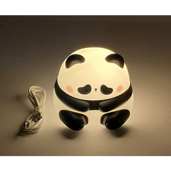 Лампа-нічник дитяча сенсорна силіконова  "Панда" змінює  5 кольорів, 10 х 10см, USB (312 - L)