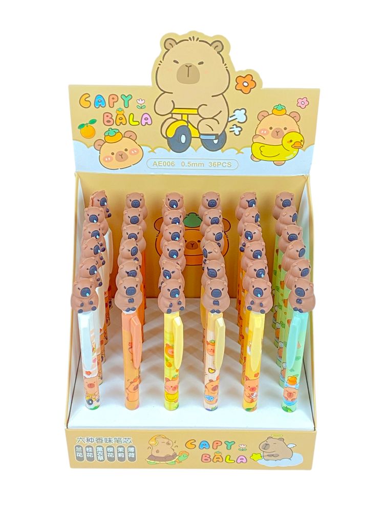 Ручка гелева "Capybara"  синя, mix (006-2AE)