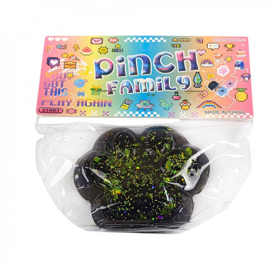 Таба сквіш антистрес  7см Лапка чорна+ зелений (712246  green)