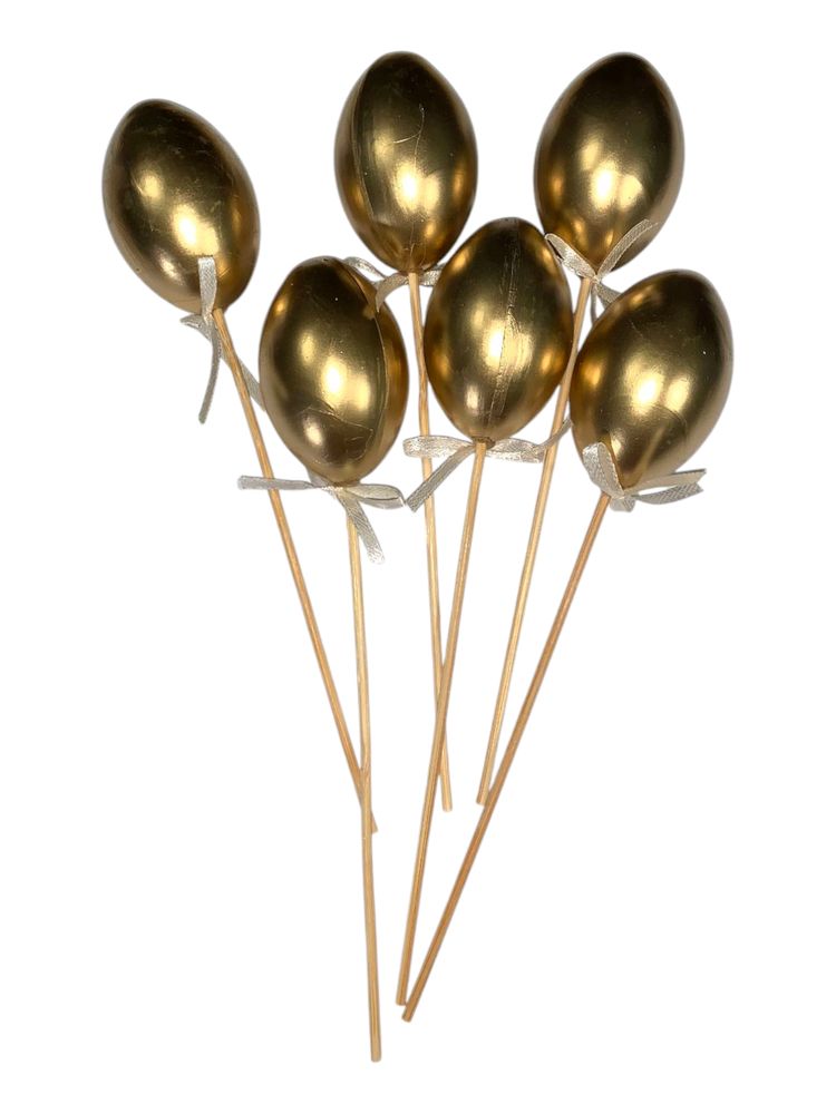 Топпер великодні яйця 6 х 4см Золото -6шт (L00151)