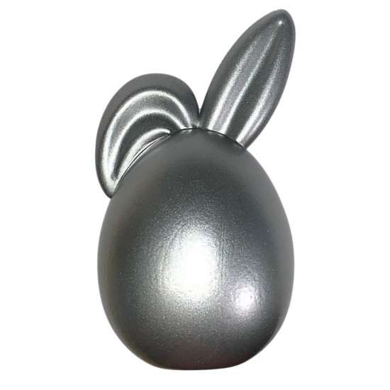 Пасхальне яйце з вухами "Вуханчик" 13 х 7см Срібло (L00159 Silver)