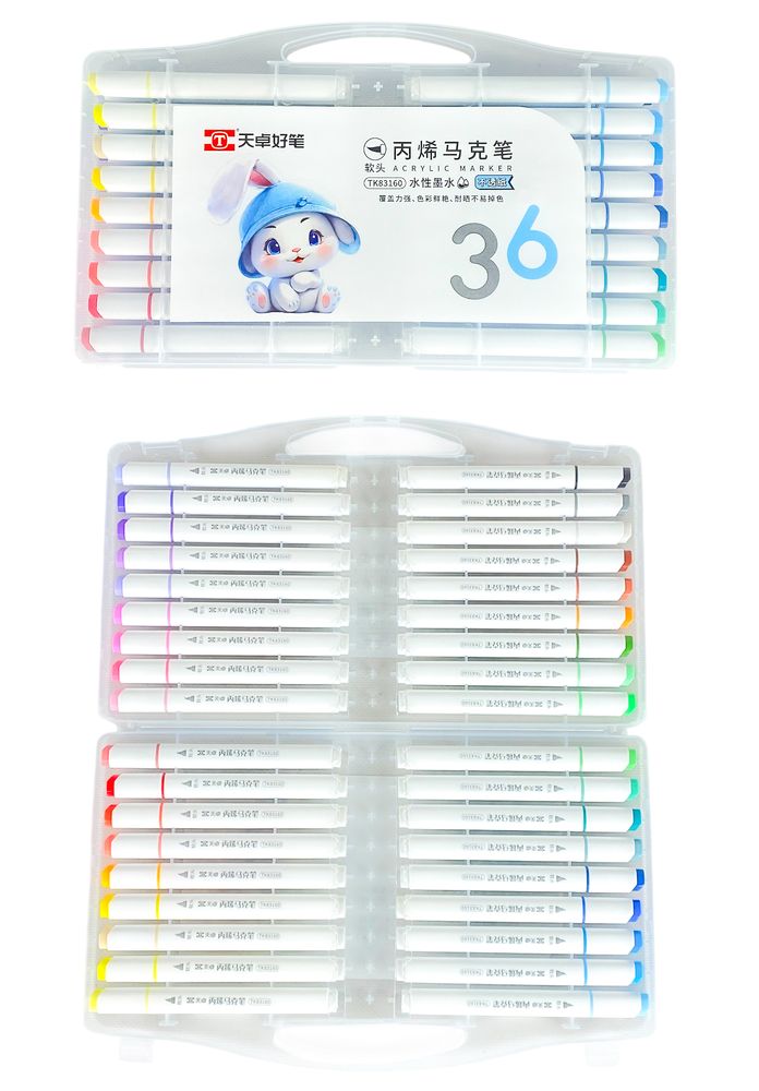 Набір акрилових маркерів-ручка TY "Rabbit", 36шт. (83160TK-36)