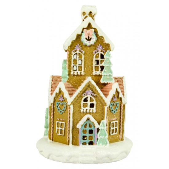 Новорічний cувенір з ЛЕД підсвічуванням Пряничний будинок 23 см (L01191)