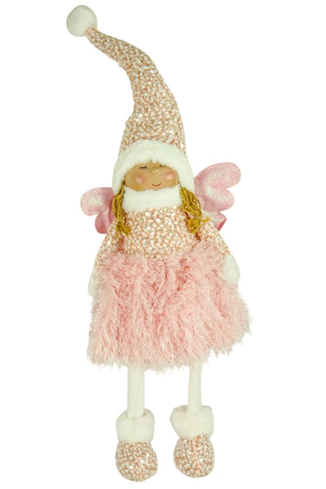 Новорічна м'яка іграшка Фея, що стоїть, рожева  82 см (L01182)