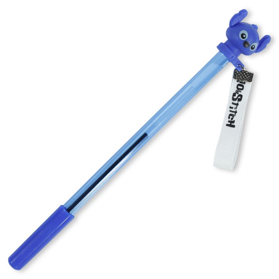 Ручка кулькова дитяча "Стіч" синя, з хлястиком (9061)
