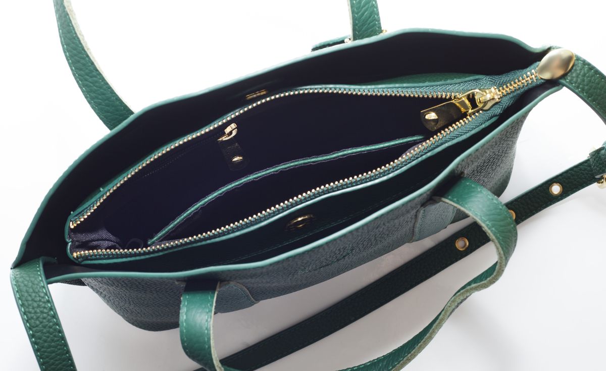 Сумка жіноча  зелена 24х36см + косметичка 21х27 екошкіра (7203  green)