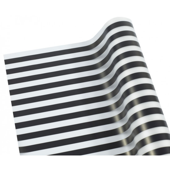 Плівка матова для квітів. 47мик. 0,7х10м,   Смужка чорна (PM66)