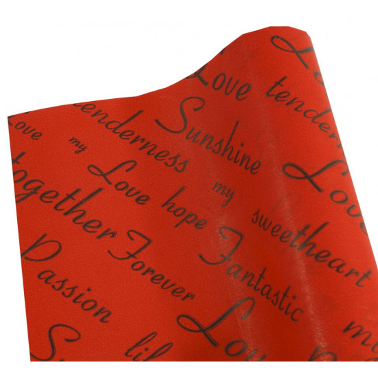 Крафт папір подарунковий червоий Love Fantastic ,  0,7х8м Червоний Unison (Пт 854)