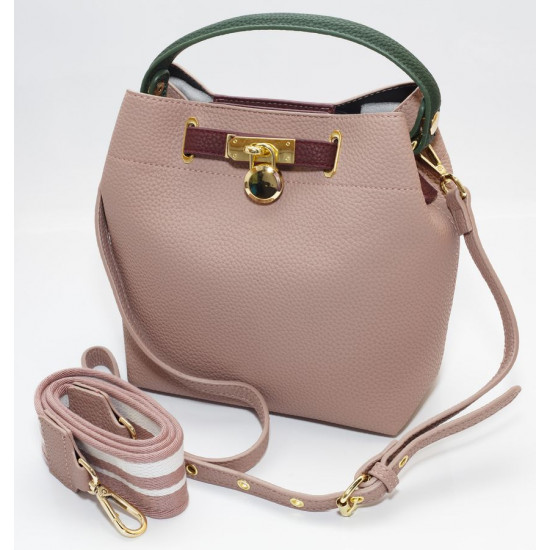 Сумка жіноча бежева 21х26см + косметичка 14,5х22см екошкіра (921-3  beige)