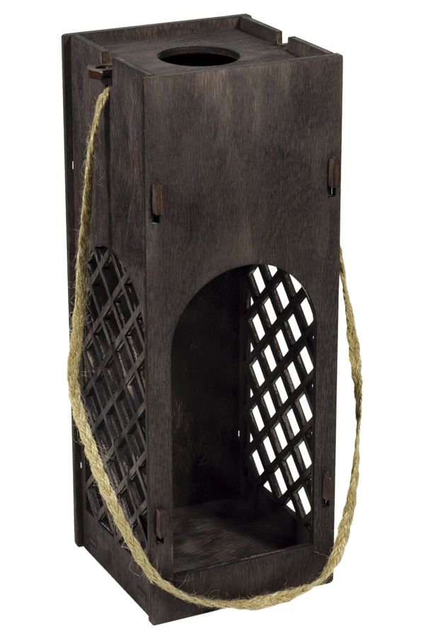 Коробка дерев'яна під пляшку 10х10х28см колiр "бордо" (BWR-B3)