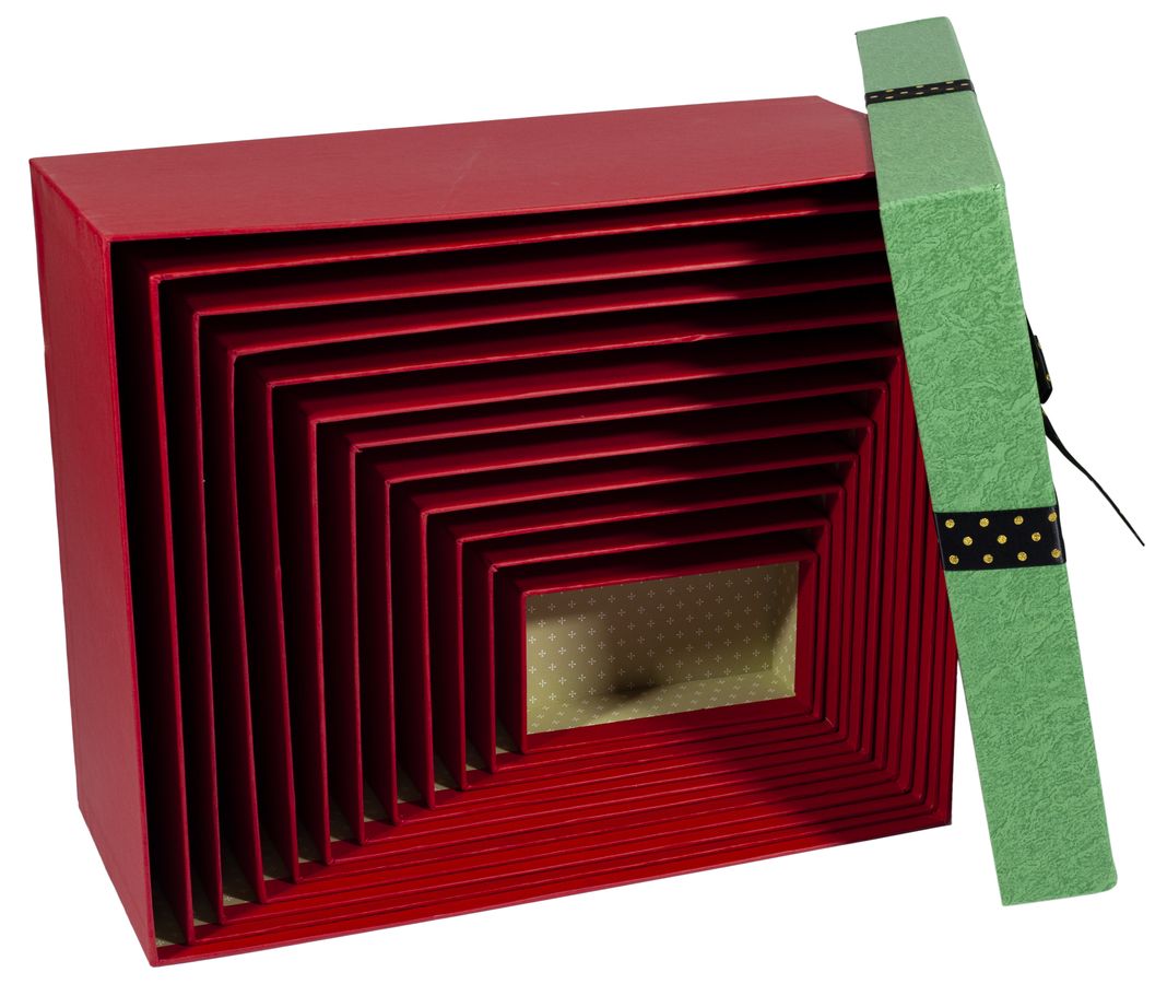 Подарункова коробка 1200-2, прямокутна зелена, 36х30х16/34х28х15/32х26х14/30х24х12/28х22х11/26х20х10/24х18х9/22х18х8/20х14х7/18х12х6/16х10х5/14х8х4cm - 12шт. в наборі (1200-2)