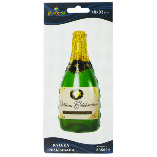 Кулька фольгована Pelican, пляшка шампанського, 93см Різнокольоровий Pelican (835604)