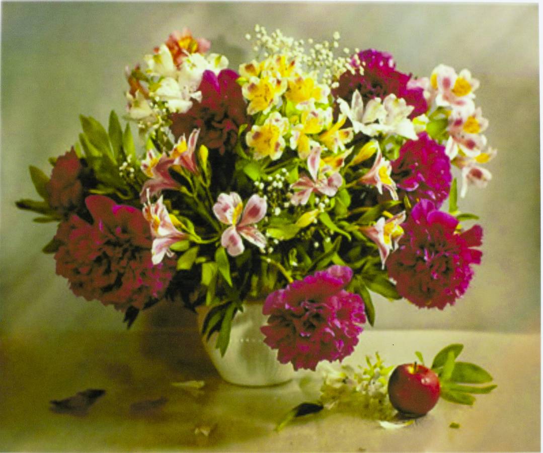 Картина за номерами "Яскравий букет" 40 * 50см, крас.-акрил, кисть-3шт (5438)