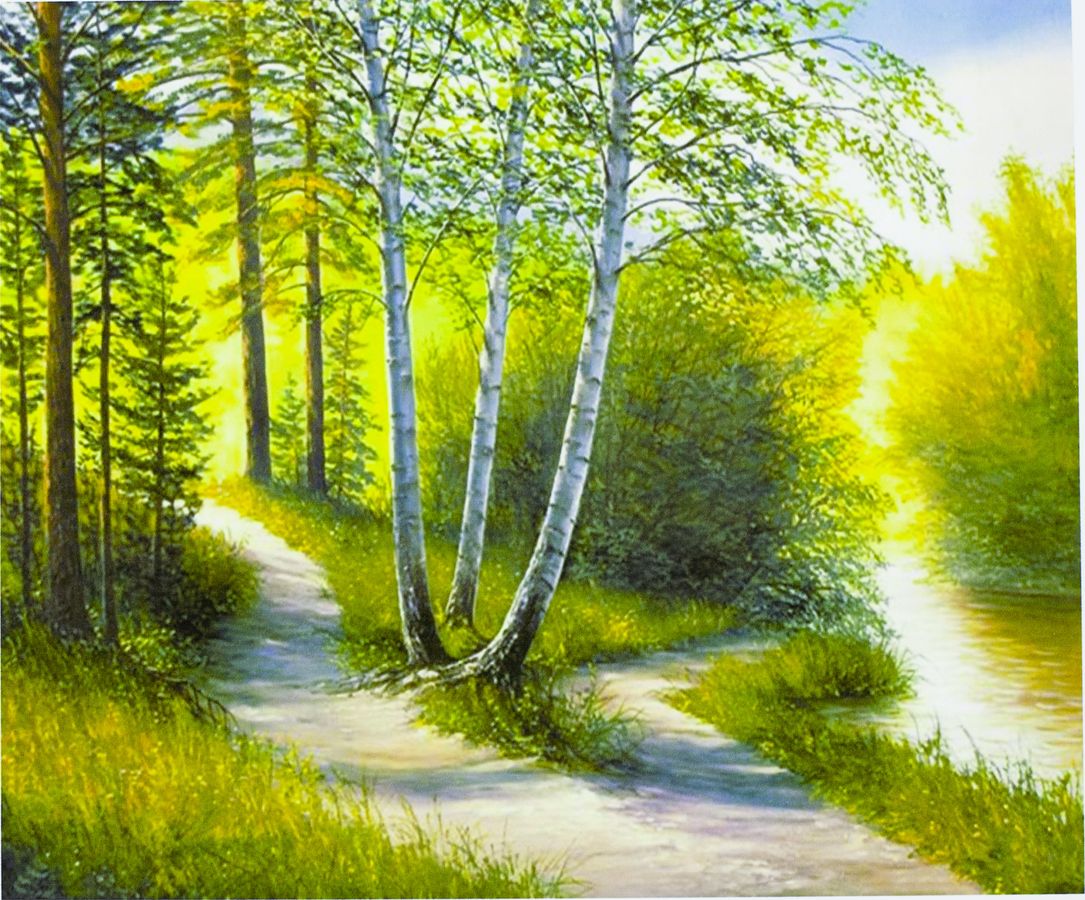 Картина за номерами "Ранок у лісі" 40 * 50см, крас.-акрил, кисть-3шт. (6019)