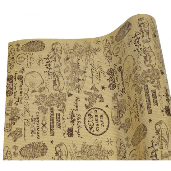 Папір новорічний для пакування подарунків 70см х 7 м (Пт 864.5)