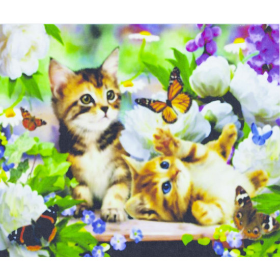 Картина за номерами "Кошенята і метелики" 40 * 50см, крас.-акрил, пензлик-3шт. (1238)