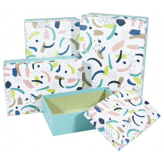 Подарункова коробка 080-15, прямокутна , 25.5х18.5х10cm/23.5х16.5х8.5/21х14,5х7/19.5х12.5х6.5cm/  4шт. в наборі (080-15)