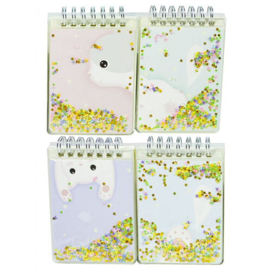 Блок. на спір., ПВХ обл.-сипуч.блистки "Котик-лапка" 10,5 * 8см, 80л., 70г / кв.м, 4в. (24 * 20) (27214)