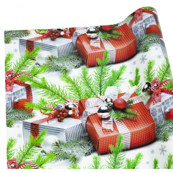 Папір новорічний крейдований для пакування подарунків 80г 100х70  -10 аркушів Різнокольоровий Unison (PVM10-167NY)