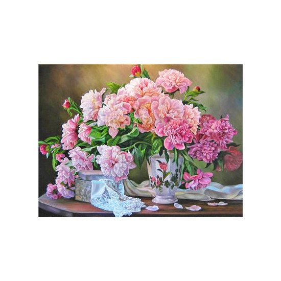 Картина за номерами "Півонія"40 * 50см, крас.-акрил, кисть-3шт. (RA3748)