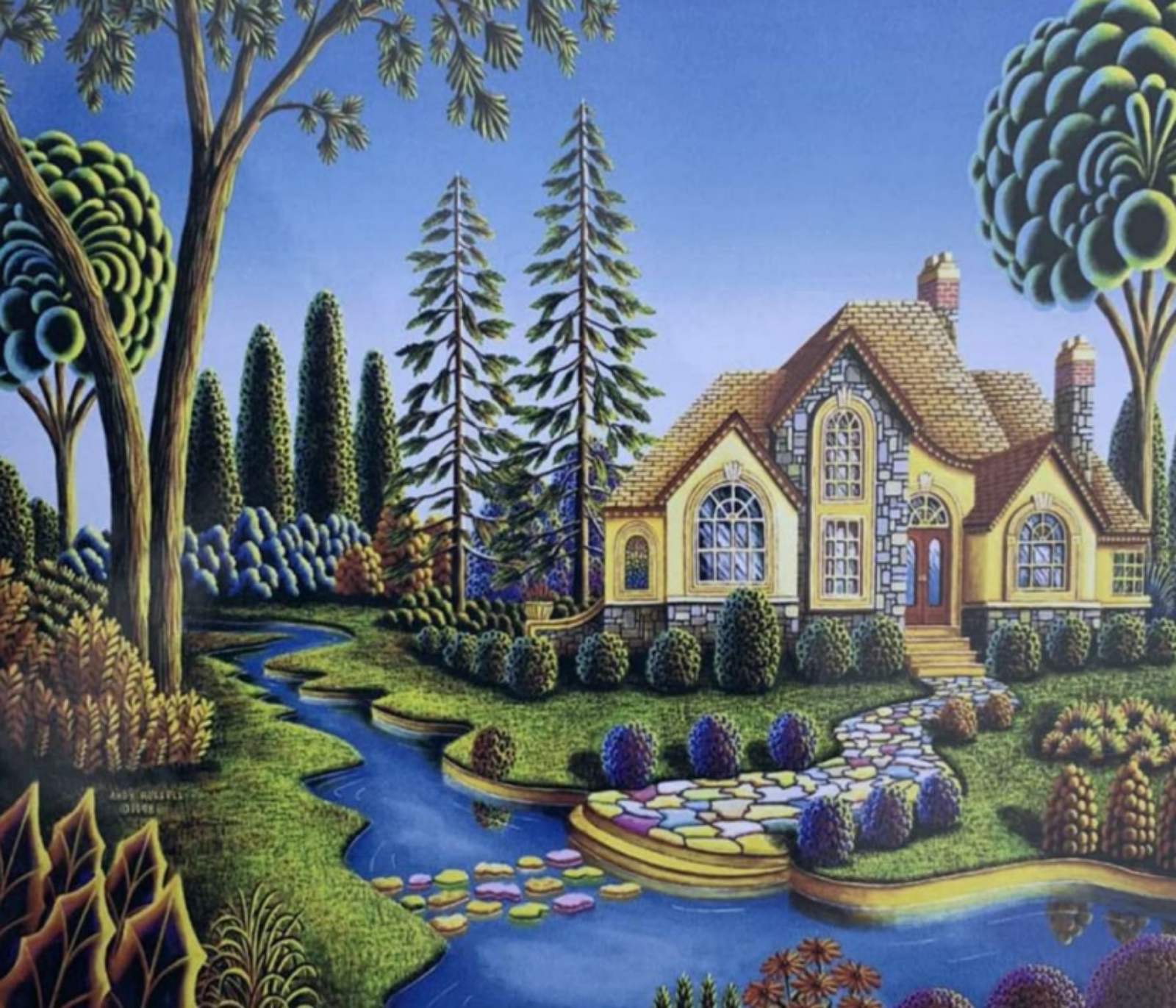 Картина по номерам "Домик" 40*50см,крас.-акрил,кисть-3ш Разноцветный Unison (5232Y_B)