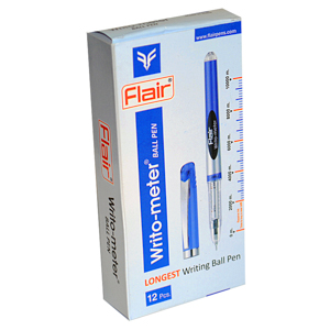 Ручка 743 Flair Writometer pen new 10km кулькова, чорна Flair (743 черная)