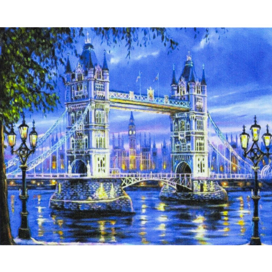 Алмазна мозаїка за номерами 30 х 40см "Тауерський міст" (холст на рамі) Різнокольоровий Unison (60263GLD -71043 GB)