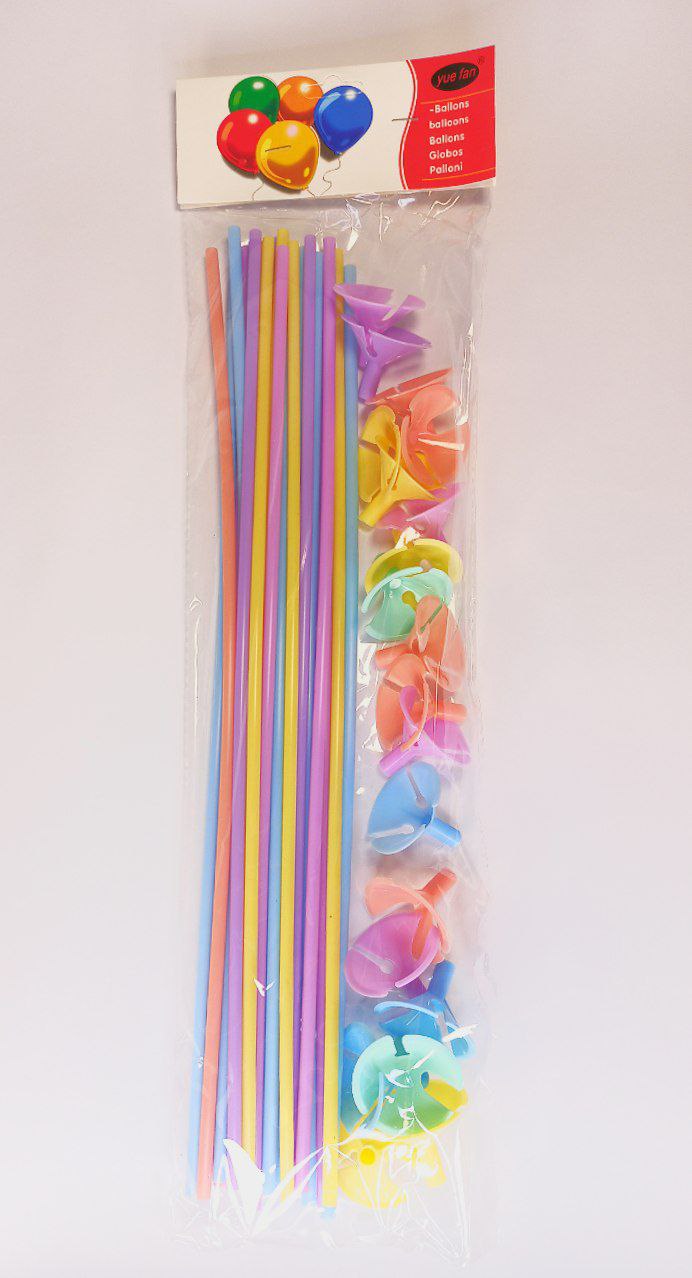 Палочка пластикова 42см с креплением для латексных шариков, 20шт/уп Разноцветный Pelican (4200-2)
