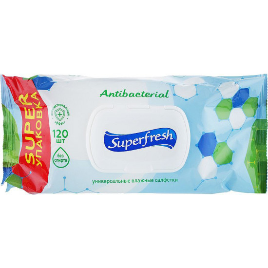 Салфетки влажные Superfresh с клапаном 120 шт Unison (WW-1)