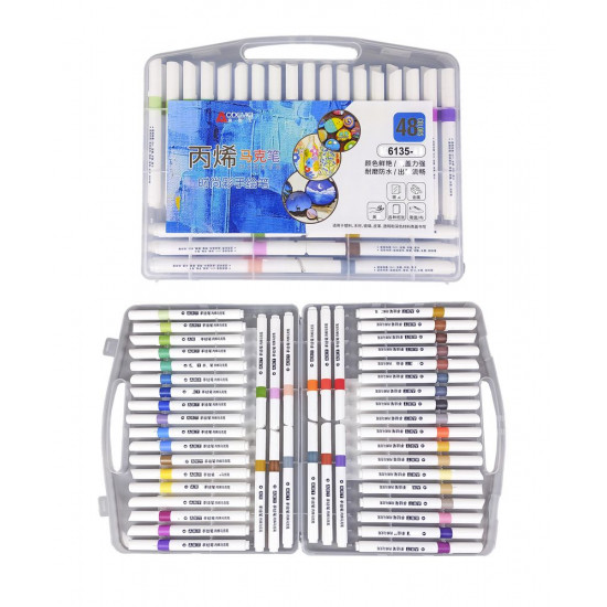 Набор акриловых скетч маркеров Aodemei "Art"  48шт Разноцветный Без бренда (6135-48M)