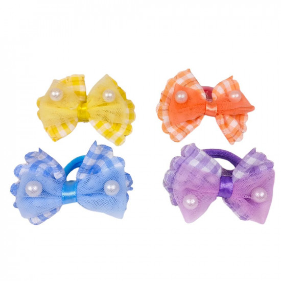 Резинка для волос "Бантики"  10шт на блистере Разноцветный Без бренда (HB-008)