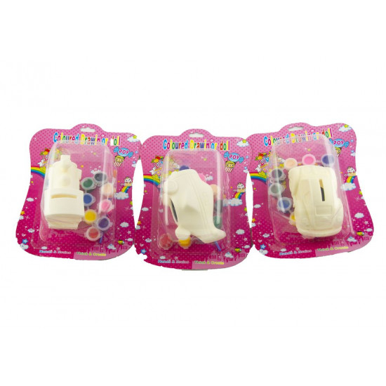 Набор для творчества "Разрисуй копилку пластиковую для мальчика" 13см Белый Без бренда (008-B)