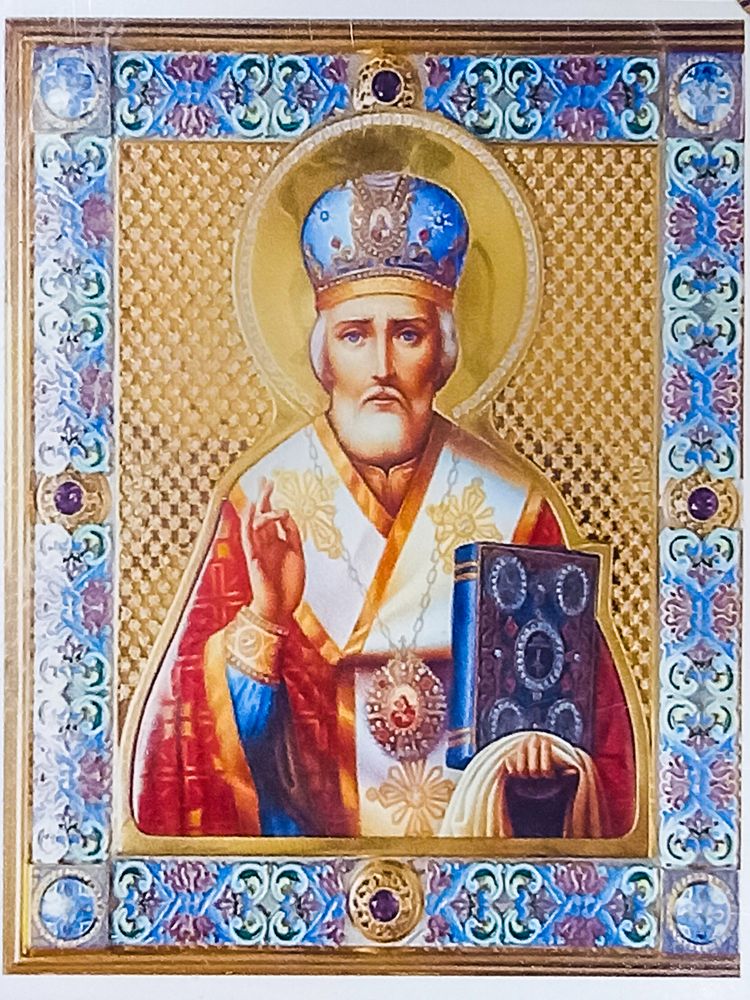 Алмазная мозаика 30 х 40см "Николай Чудотворец" рулон в PVC (без подрамника) Разноцветный Unison (60569_O GLD)