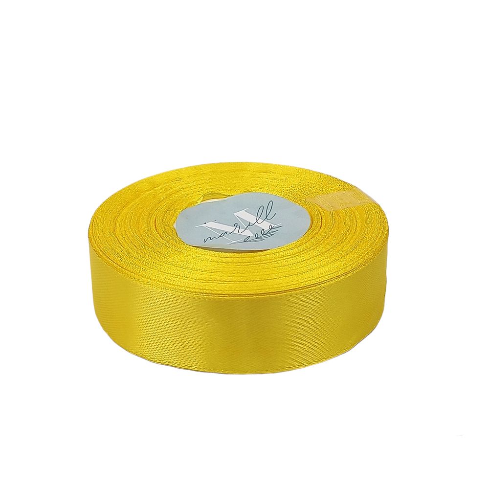Атласна стрічка 2,5см x 33м Жовтий Marill (LA2533-15)