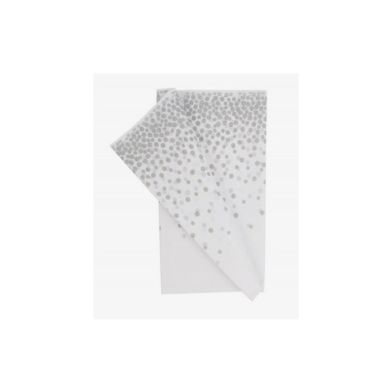 Скатертина чорна 137 х 183см, Срібний горошок Білий Unison (871032)