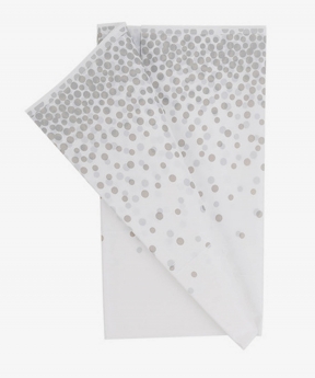 Скатертина чорна 137 х 183см, Срібний горошок Білий Unison (871032)