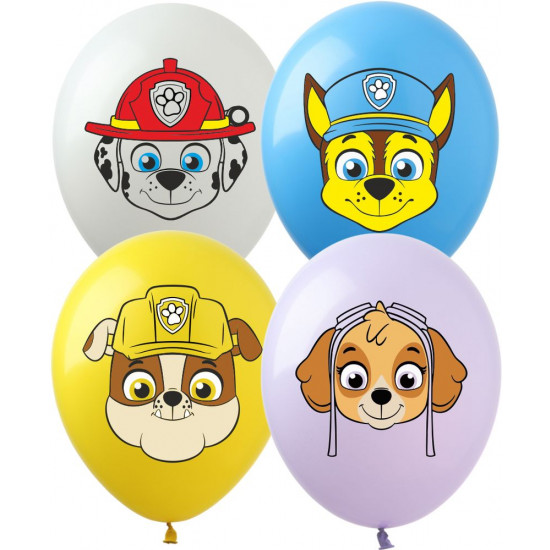 Шарики 12" (30см) "Щенячий патруль" 1-стр. 10шт Разноцветный Pelican (828526)