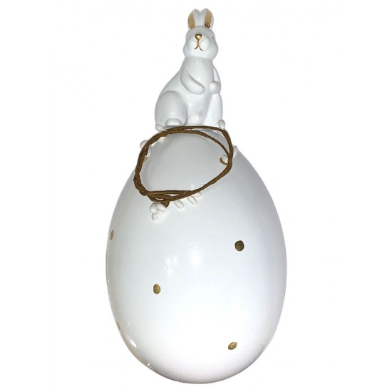 Великодній декор Заєць на яйці 21см (L00578)
