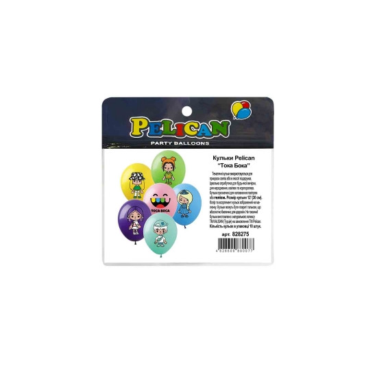 Шарики Pelican 12" (30см)  "Тока Бока" 10шт Разноцветный Pelican (828275)